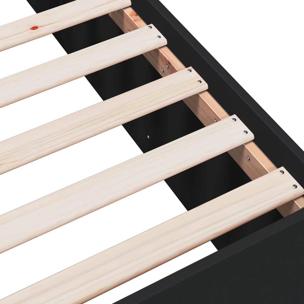 Bed Frame Black 75x190 cm Particleboard
