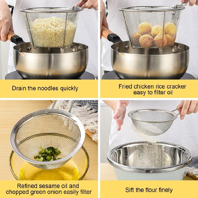 Creative Deep Round Fryer Wire Mesh French Chip Fry Basket 201 Stainless Ste