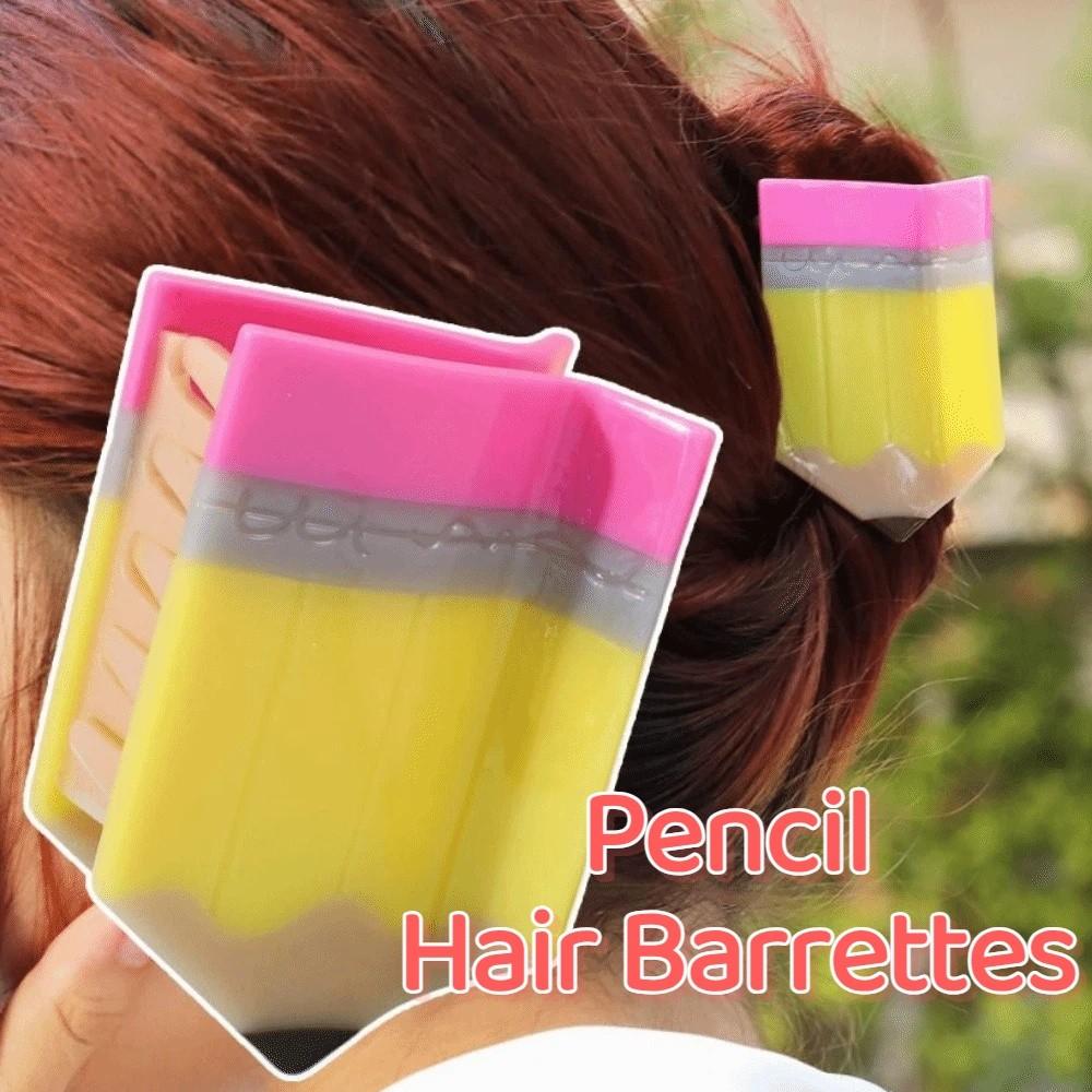 Funny Book Hair Claw Cute Geometry Acetate Hair Clip Pencil Hair Barrettes  Back To School