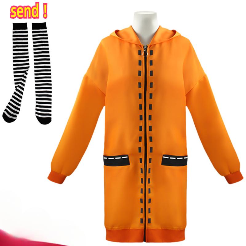 

Rune Yomozuki Runa Женская оранжевая толстовка с капюшоном на молнии Куртка для косплея Аниме Kakegurui Пальто для азартных игроков XXS