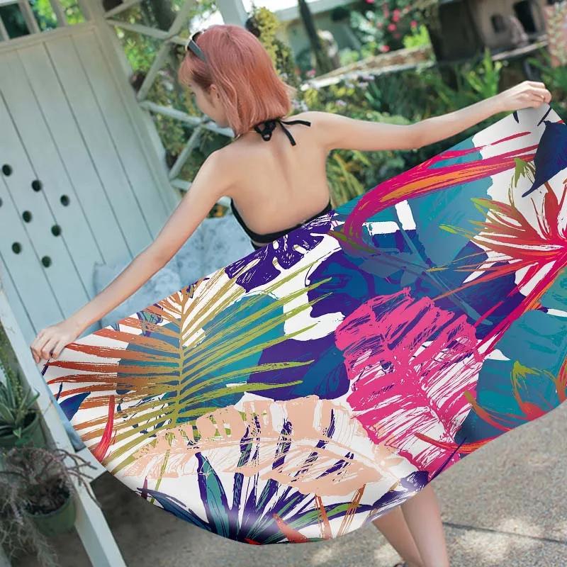 Summer Tropical Animal Beach Towel Flamingo Bird Bath Towel Sport Travel Gym Yoga Spa Towels Microfiber Quick Dry Swimming Cover