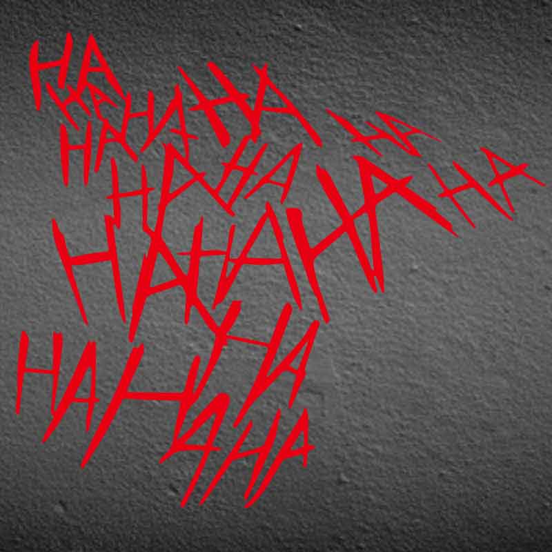 HAHAHA Joker Lachend Motorradhelm Aufkleber Wasserdicht Motorrad Benzintank Langlebige Dekoration Autofenster Lustige Vinyl Aufkleber