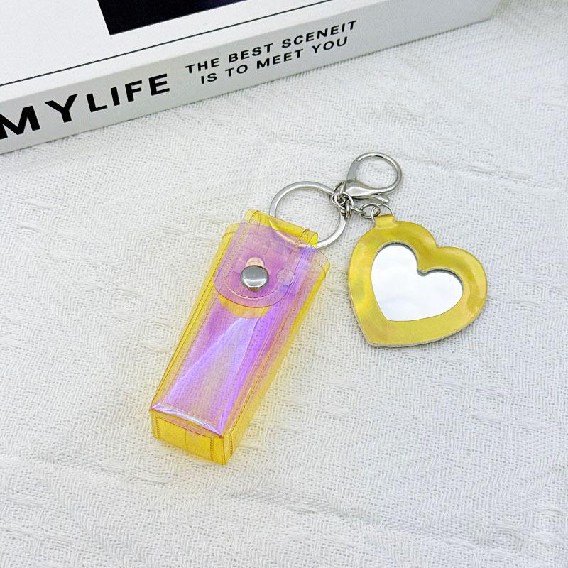 Portable Lipstick Bag Pouch Lip Balm Bag Keychain Holder Creative Lipsticks Protective Cover With Mirror