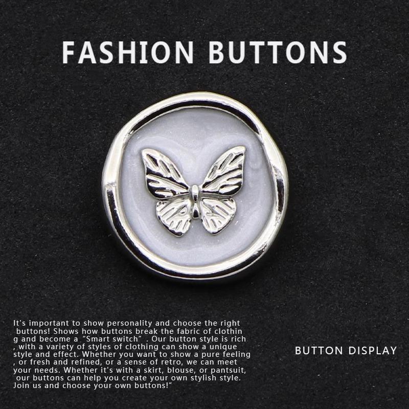 10Pcs Button High-End Delicate Cashmere Coat Top Sweater Cardigan Suit Shirt Metal Big Button
