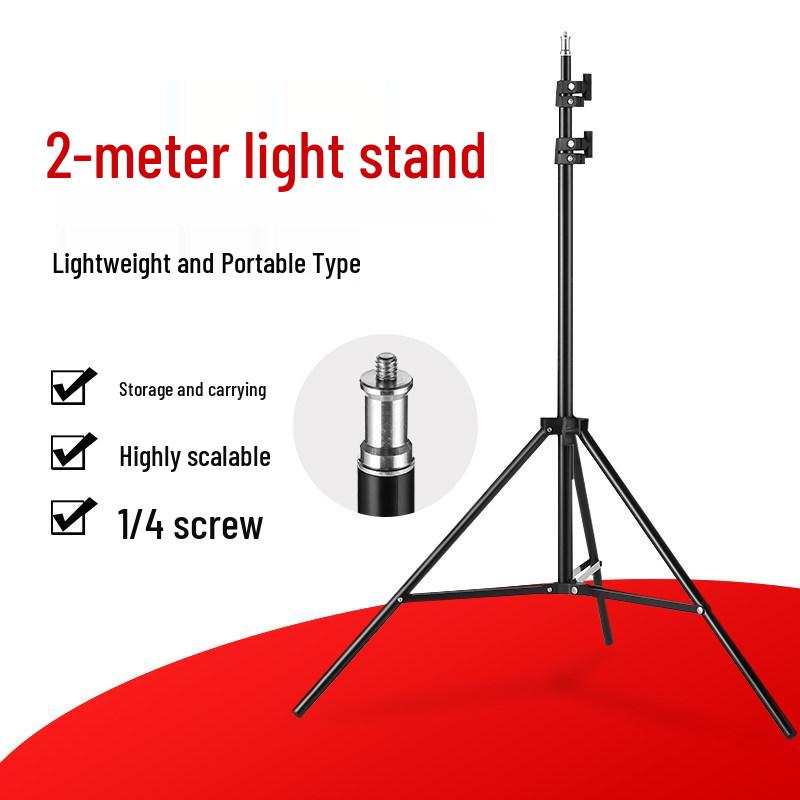 2m/2.8m Portable Photography Tripod Stand for Lights and Phone Live Broadcast