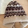 Luochi Fair Isle Knit Hat – Stylish, Adjustable, Warm Wool Hat for Autumn & Winter