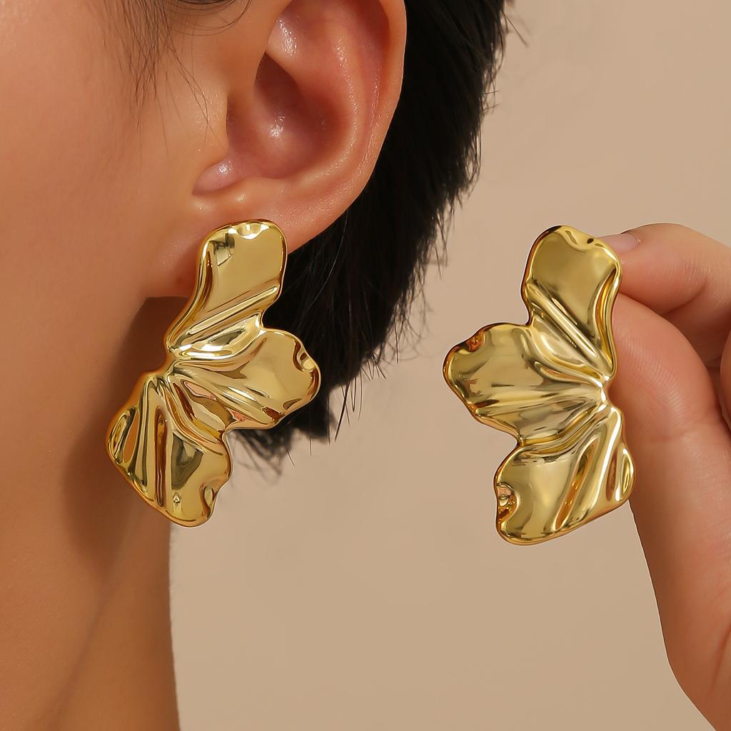 Exaggerated Irregular Metal Dangle Earrings for Women Vintage Geometric Statement Drop Earrings Punk Rock Jewelry Accessories