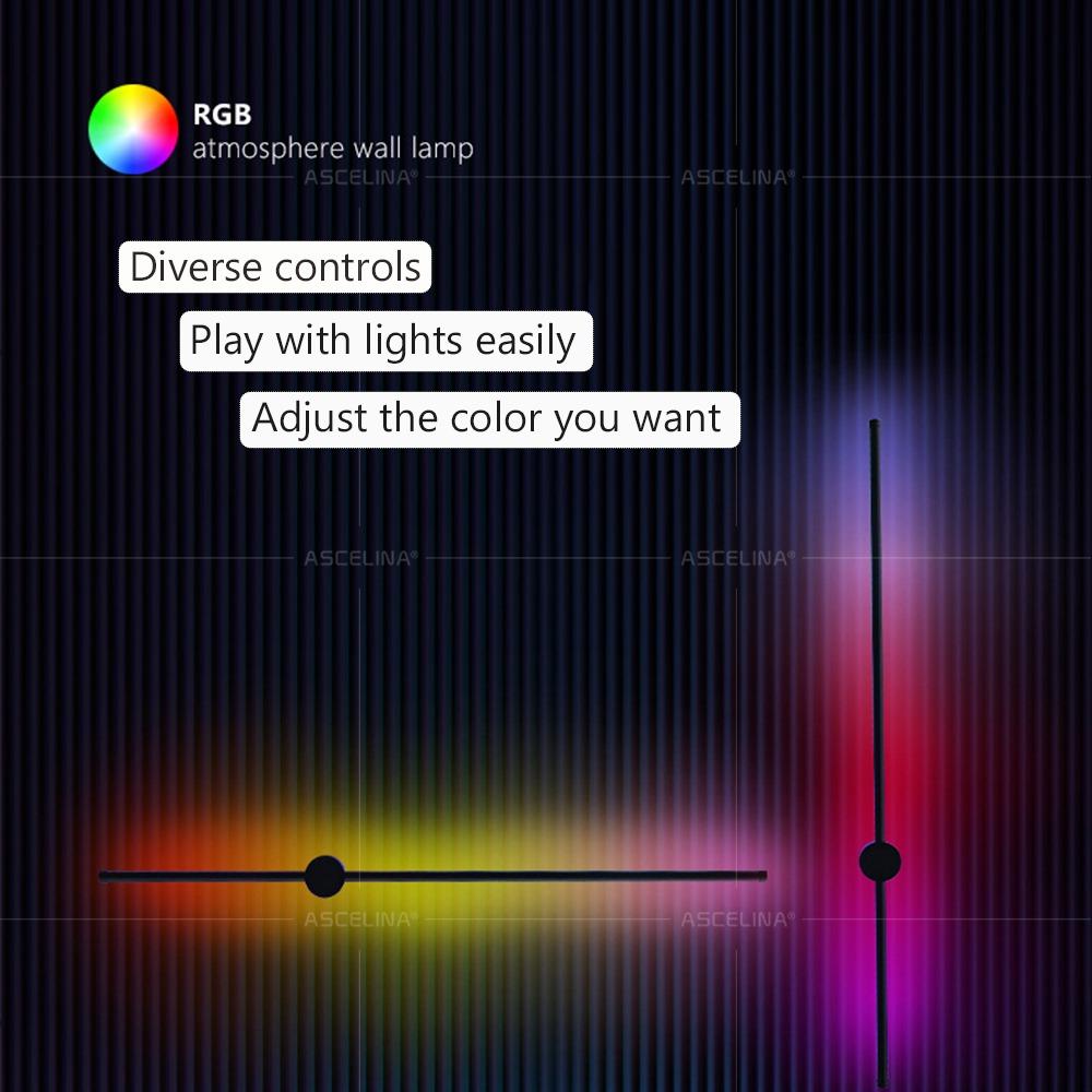 LED RGB Modern Wall Lamp Colourful Indoor Wall Lighting for Bedroom Study Dining Room Bar Simple Personality Atmosphere Lamps