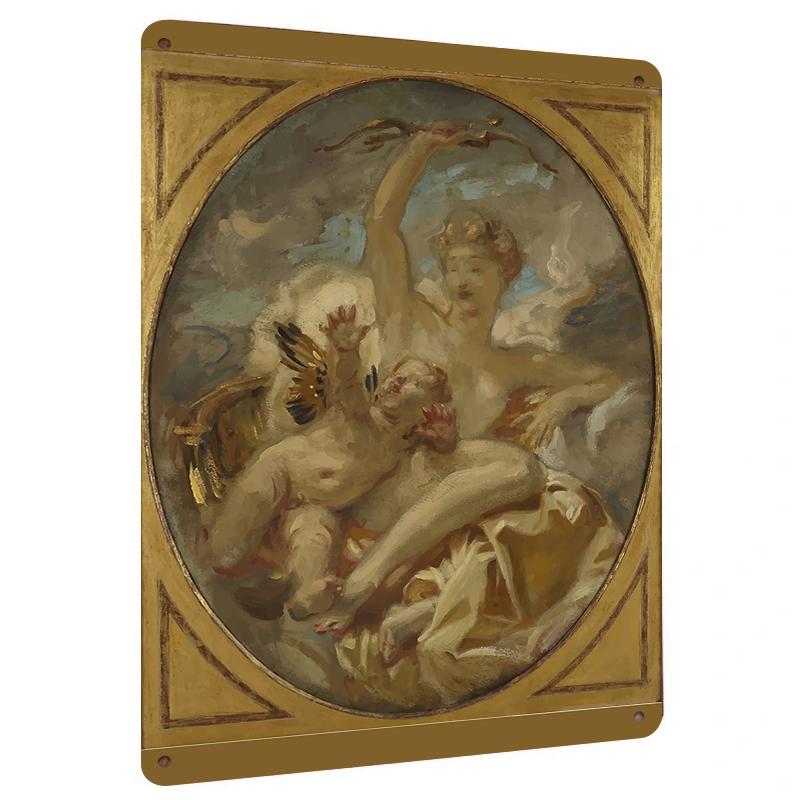 

European Retro Angel Art Iron Painting Living Room Wall Decor Home Decor Hanging Ornament 20x30cm（7.8x11.8inch）