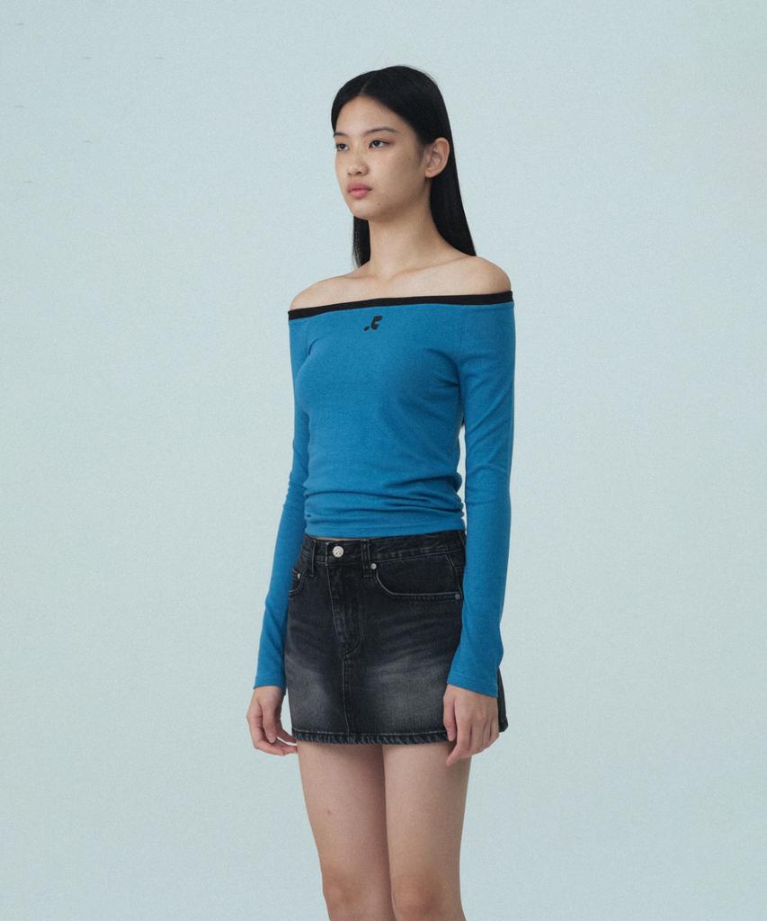 REST&RECREATION Off-Shoulder Top - Blue
