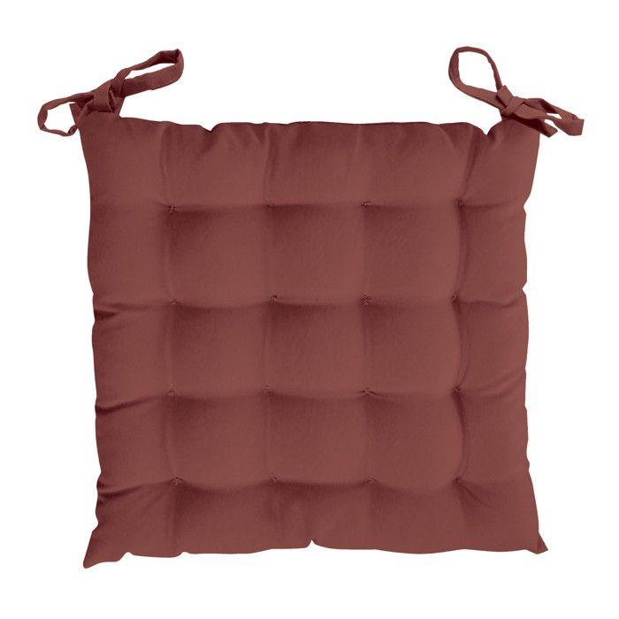 Padded Chair Seat 40x40x5 Cm ALIX Coral, by Soleil D'ocre