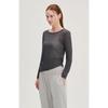 Huit Soft Modal Shirring Asymmetric Long Sleeve Tee Htwtl6i05t