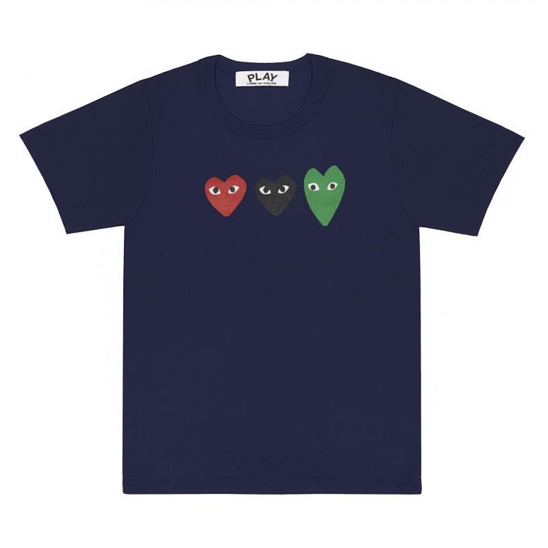 Popolare nuova versione giapponese di T-shirt per coppie Kawaku amore uomini e donne con la stessa stampa a maniche corte CDG gioca Baoling