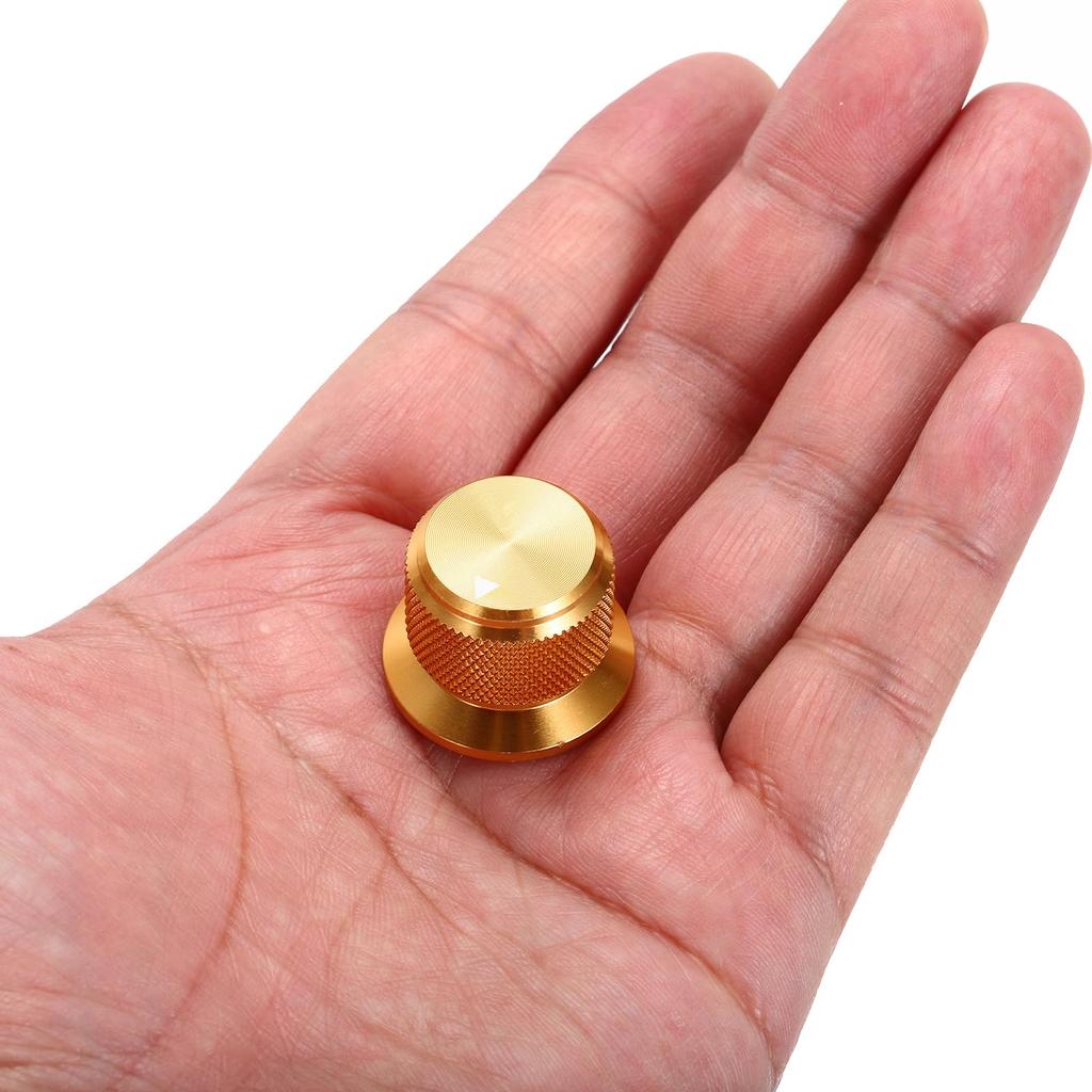 uxcell 3-Piece Aluminum Potentiometer Knob, 14" (6mm) Universal Volume Tone Control Knob with Arrow Indicator for Guitar and Bass, 34" Gold