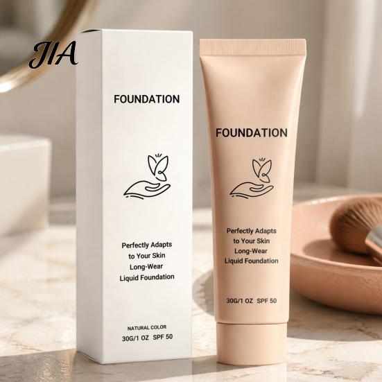 Long-Lasting Foundation 30G Color Changing Liquid Foundation, SPF 50 Natural Deep Tone Sunscreen Lightweight Makeup Concealer for All Skin Types