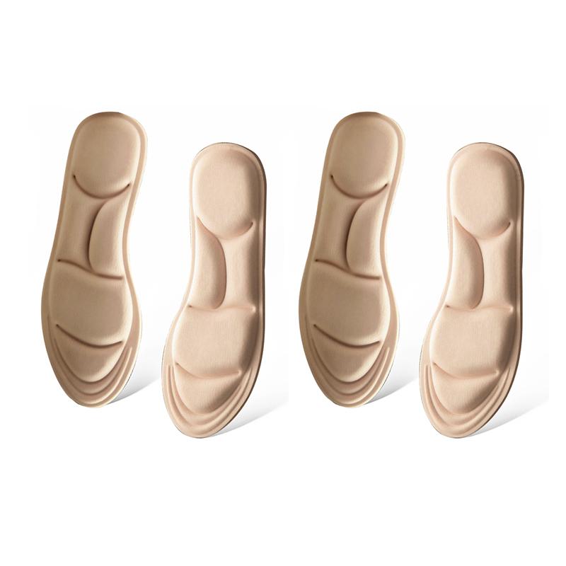 Orthopedische Geheugenschuim Binnenzolen met Voetboogondersteuning Schokabsorberend Gelkussen voor Sneakers Werkschoenen - Hielpijn Verlichtende Inzetstukken EU45-46 beige