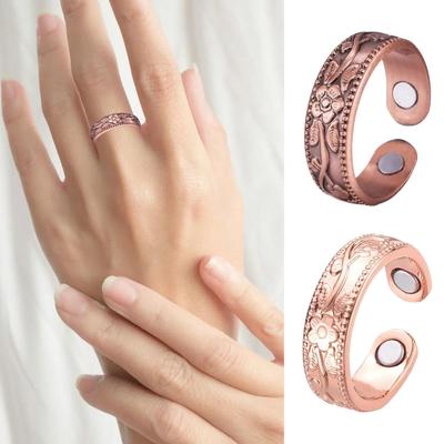 Magnetic Rings for Women Men Copper Magnetic Therapy Rings Adjustable Comfort Jewelry for Finger Pain Relief Wedding Gift
