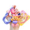 Cute Cartoon Butter Bear Keychain Sporty Backpack Charm Bag Pendant Lightweight PVC Alloy Decors For Bags Gifts