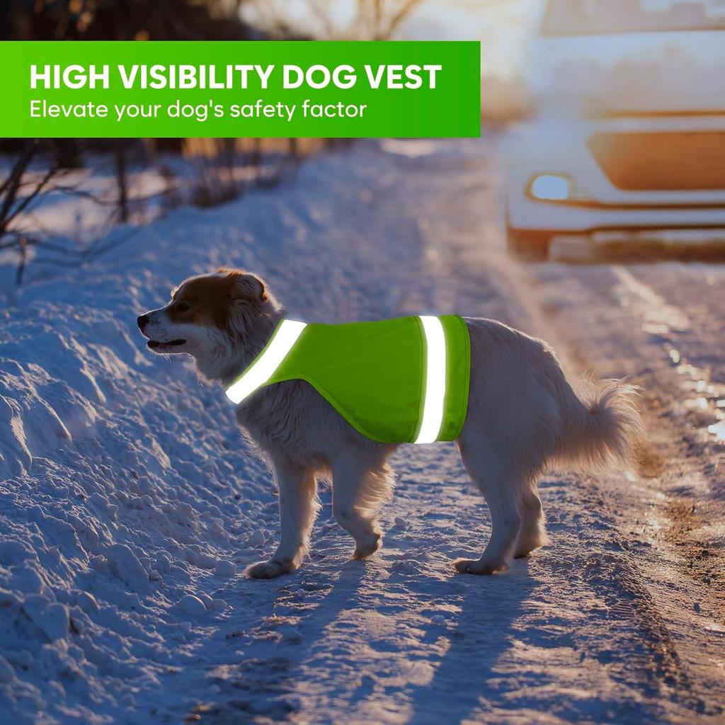 2 Pieces Dog Hunting Vest Reflective Safety Vest Adjustable,High Visibility Jacket Make Your Dog More Visible and Safety from Hunter (Fluorescent