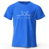 Minimalist Line Cat Print 100 cotton top Soft breathable round neck short sleeve T-shirt for men and women can be simple fashion