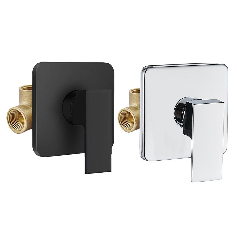 Modern Black Wall Mounted Hot and Cold Water Mixing Valve for Bathroom