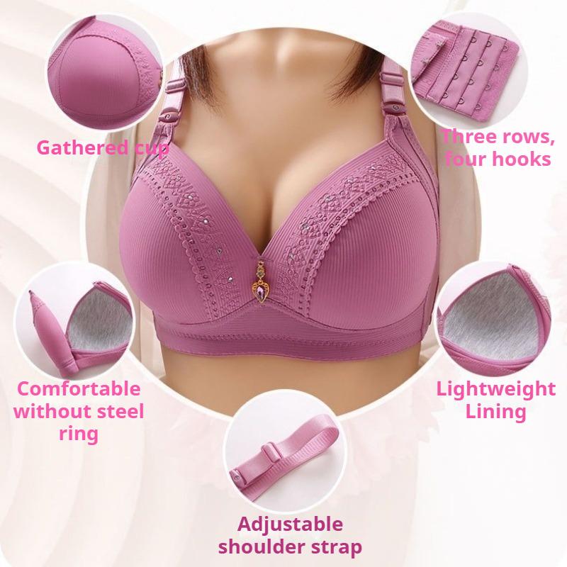 Large Size Full Cup Beautiful Back Adjustable Mother's Underwear Side Anti-sagging No-wire Bra