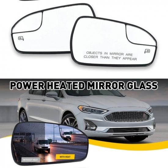 2x LH RH Passenger Driver Rear View Side Heated Mirror Glass For Ford Fusion PUS