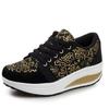 Nowe brązowe buty sportowe damskie typu rocking z klinem i miękkim dnem