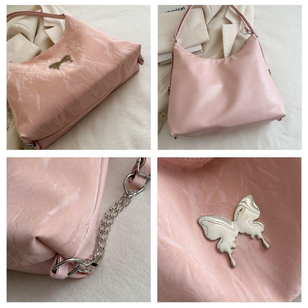 Tote Bag Solid Color Shoulder Bag Three uses Retro Crossbody Bag Butterfly PU Backpack  Children