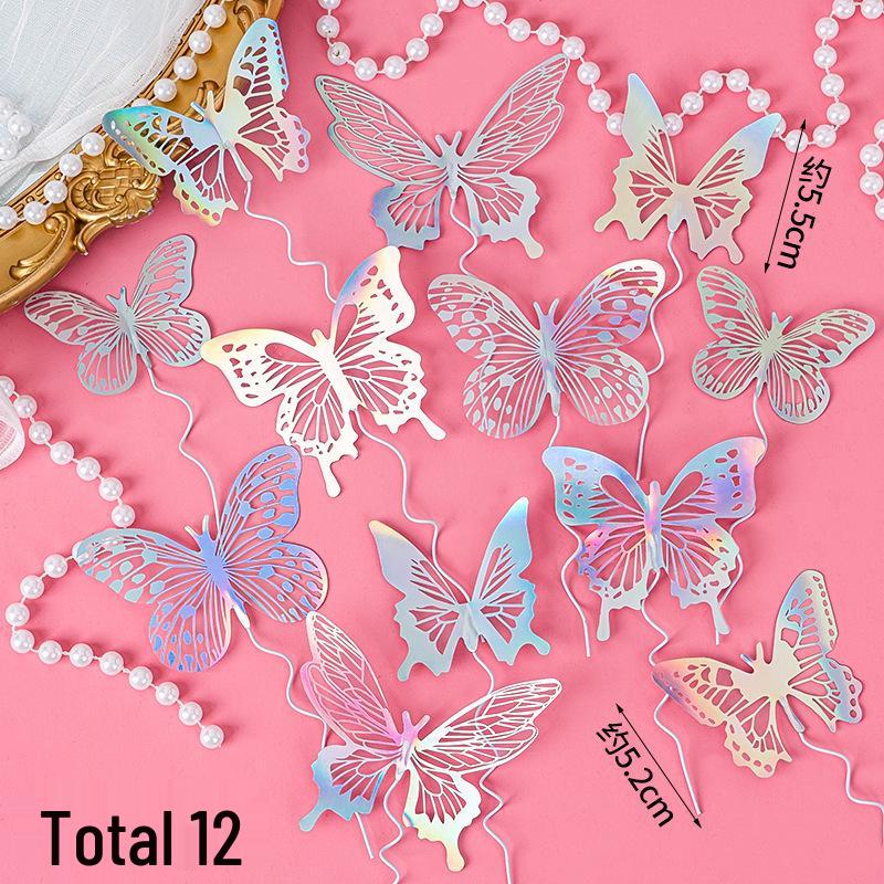 3D Fantasy Butterfly Birthday Cake Decoration Ornament