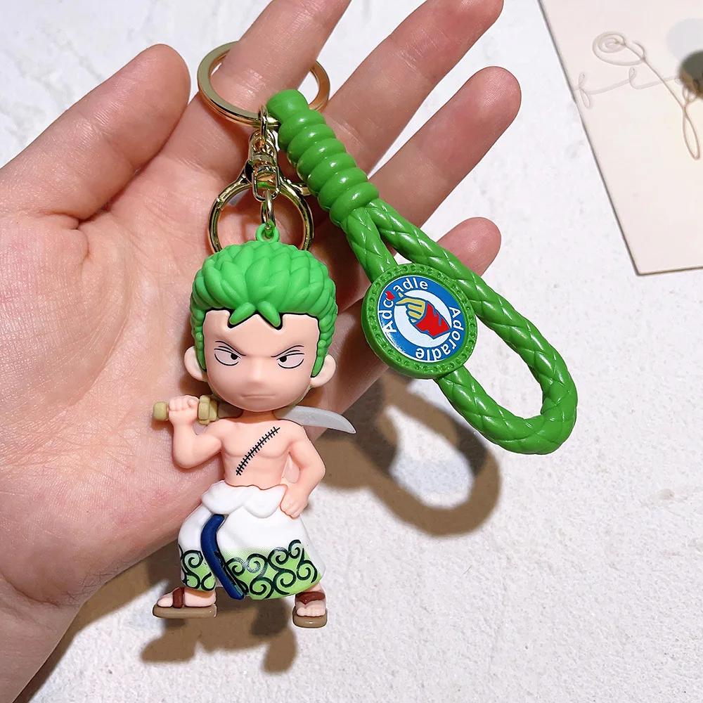 Q Ver. Anime ONE PIECE Keychain Luffy Zoro Ace Sabo Law Usopp Chopper Figure Doll Toy Pendant Car Key Ring Ornaments Gift