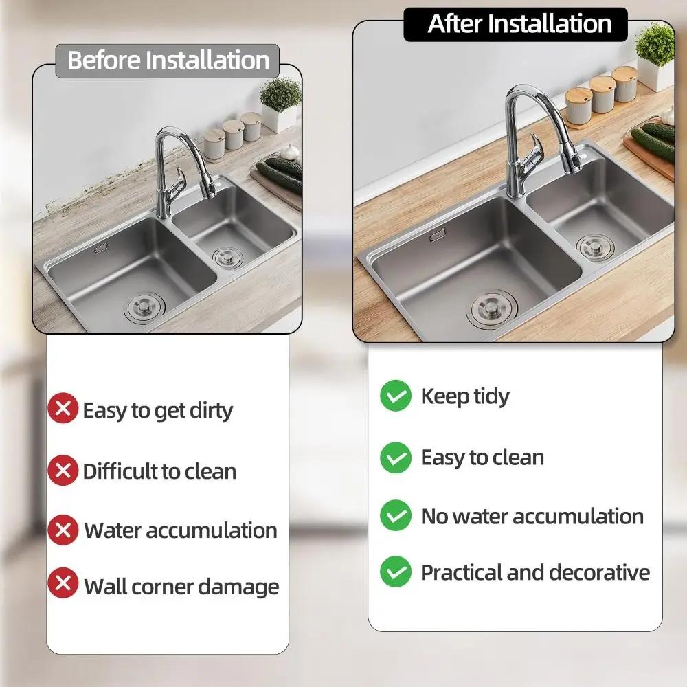 Modanatura Angolare Autoadesiva TPE Striscia Autoadesiva Blocca Acqua Flessibile Bordatura per Soffitto Scale