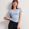 Summer sports short-sleeved women's quick-drying and breathable yoga T-shirt, slim and thin fitness training top, running yoga clothes