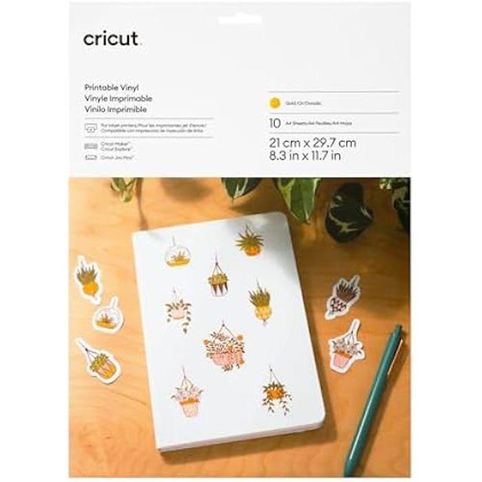 Vinyle Imprimable - CRICUT - A4 - 10 Feuilles - Compatible Cricut - Couleur or