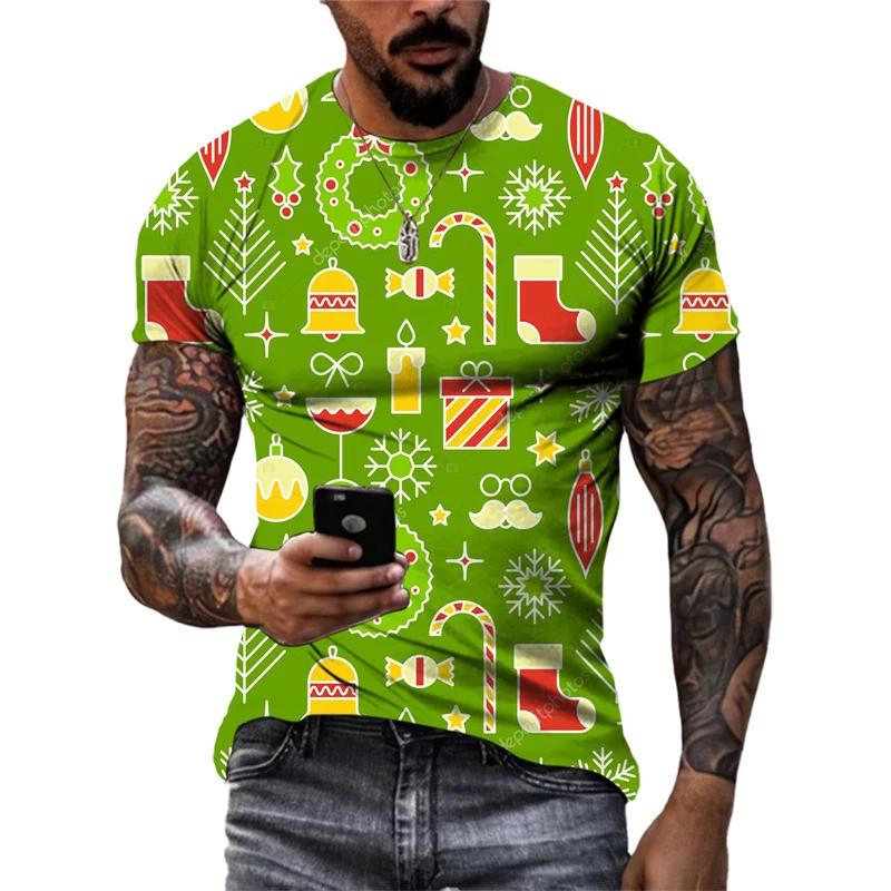 Christmas Party Christmas Gift Harajuku 3D Printed Men's and Women's New Round Neck Short Sleeved Children's Fashionable T-shirt