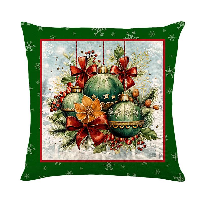 1pc Green Red Cushion Cover Santa Claus Snowman Durable Cover 2025 New for Home Ornament Xmas New Year Christmas Decoration