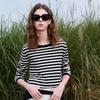 Sancai Women's Striped Round Neck Pullover Sweater