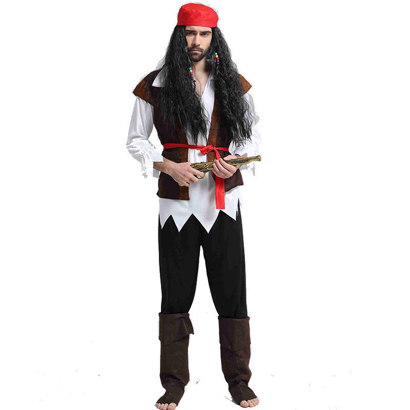 Adult Caribbean Pirate Halloween Cosplay Costume