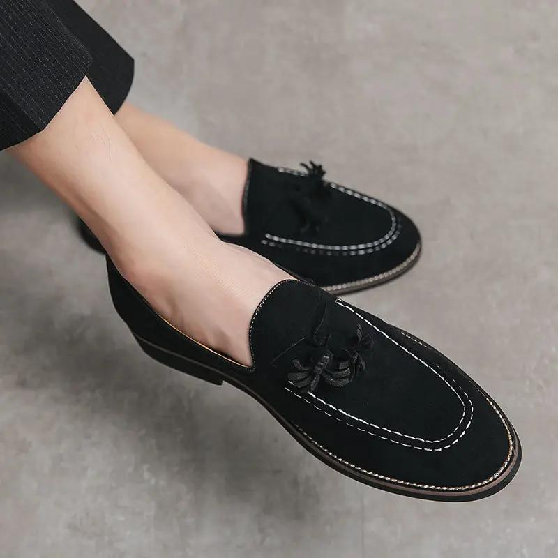 Man Casual Shoe Loafers Leather Shoes for Men Slip-on With Tassels Shipping Free Comfortable Sale New In 2024 Trend Low Price Pu
