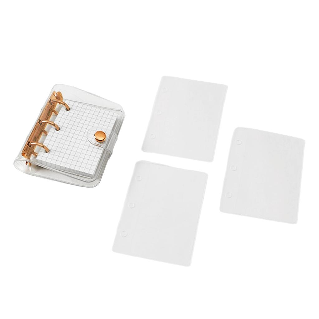 3 Rings Binder Notebook with 3 Binder Pocket 80 Sheet Gridded Paper Small Notebook Planner Notepads Pocket Journal