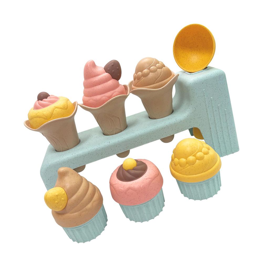 Washable Ice Cream Pretend Play Accessories Safe Educational Sand Play Set Toy For Preschooler Wheat Straw Sandpit Toy