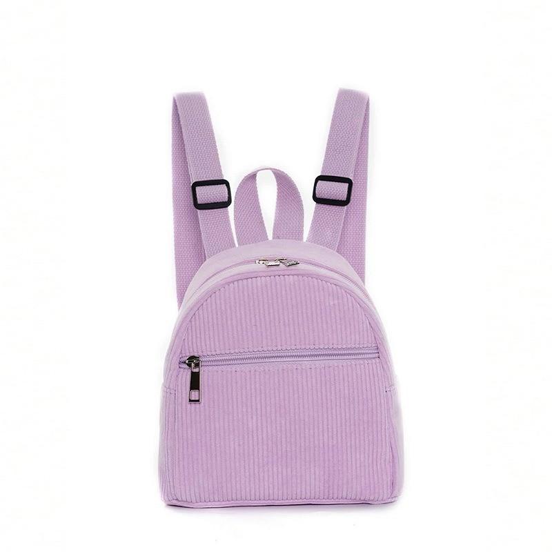 Cord-Rucksack für Damen mit Reißverschluss für den täglichen Freizeitgebrauch