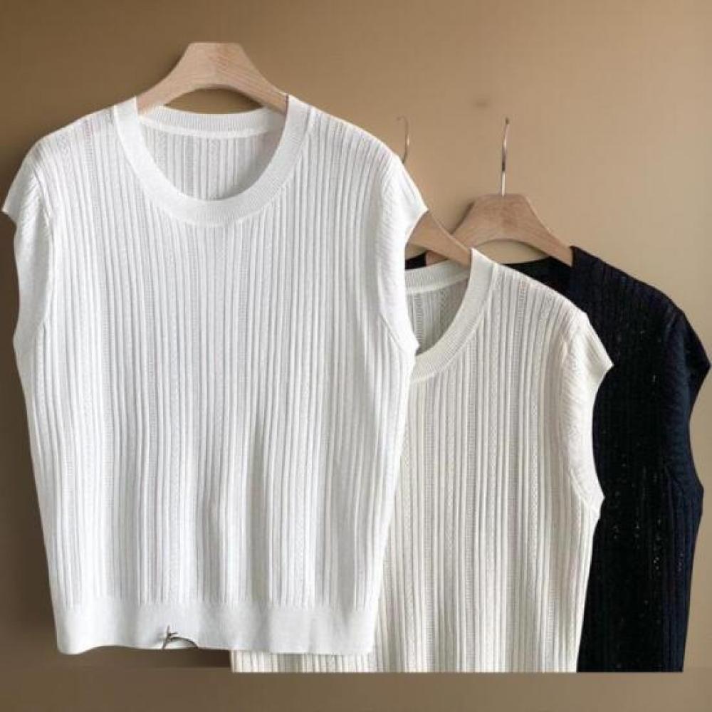 New ArrivalS Open Run Women S viScoSe Round Neck SleeveleSS Ribbed Knit