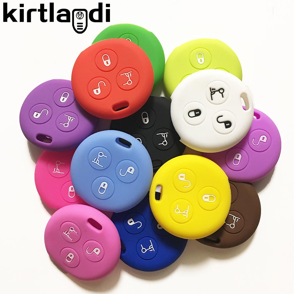 Silicone Car Key caps Case key cover Holder for Mercedes Benz SMART Fortwo 450 Forfour Roadster City Body fob auto accessories