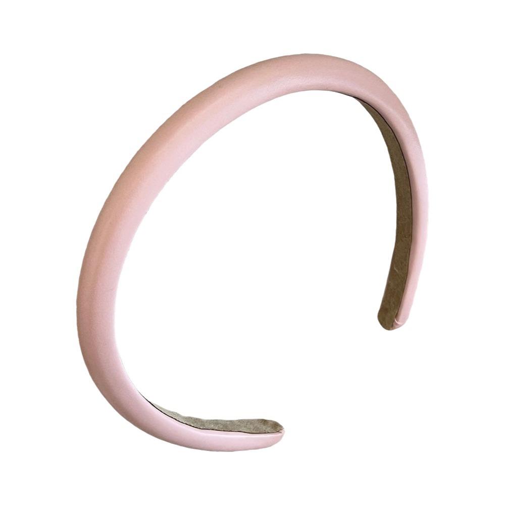 Padded Women Headband Leather Temperament Hair Band Elegant Thin Headband Summer розовый