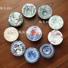 60ml Ceramic Kung Fu Tea Cup Painted Master Sipping Tea Cup Large Capacity Blue and White Bamboo Hat Tea Cup Drinking Utensils
