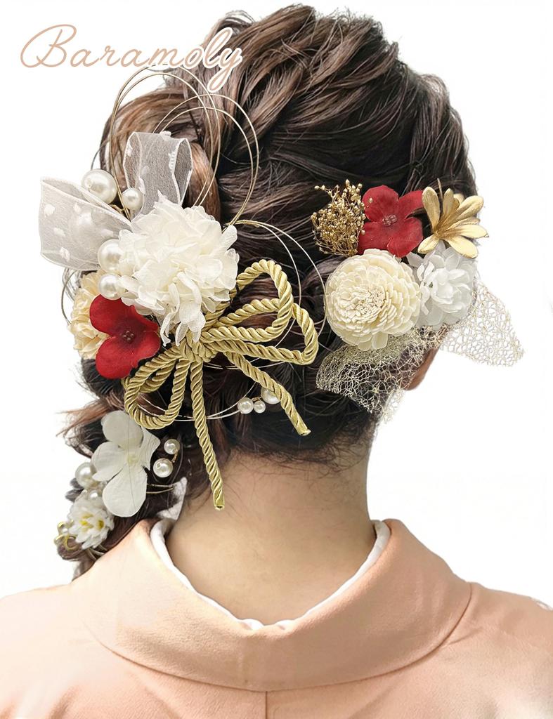 [Baramoly] Hair Accessory for Coming-of-Age Ceremony, Furisode, Graduation Ceremony, Hakama, Japanese Clothing, Kimono, Yukata, Wedding, Hydrangea,