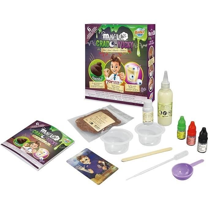 Jouet Éducatif - Buki - Mini Labo Crado Buki - Vers Gluants - Yeux Dégoulinants - Crotte Rebondissante