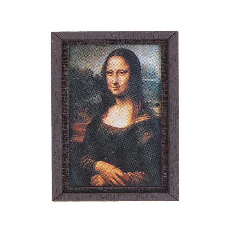 Domeček pro panenky Miniaturní fotorámeček Olejomalba Nástěnná malba Nábytek Příslušenství