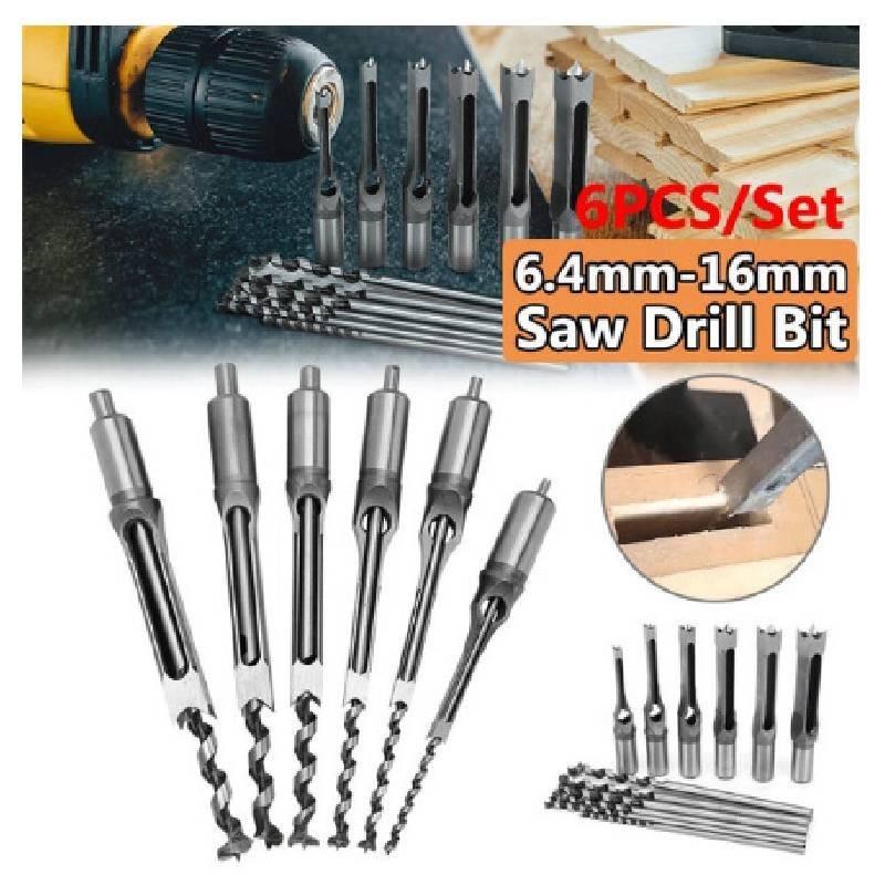 Premium 4-piece Square Hole Drill Set Durable Woodworking Mortise Bits
